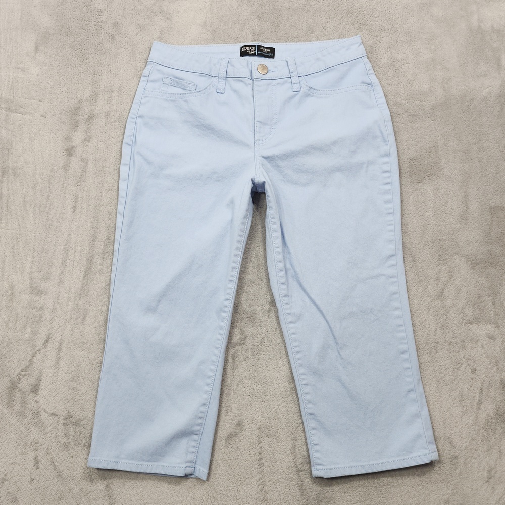 Riders By Lee Pants Womens 6 Blue Mid Rise Capri Denim Stretch Casual Summer